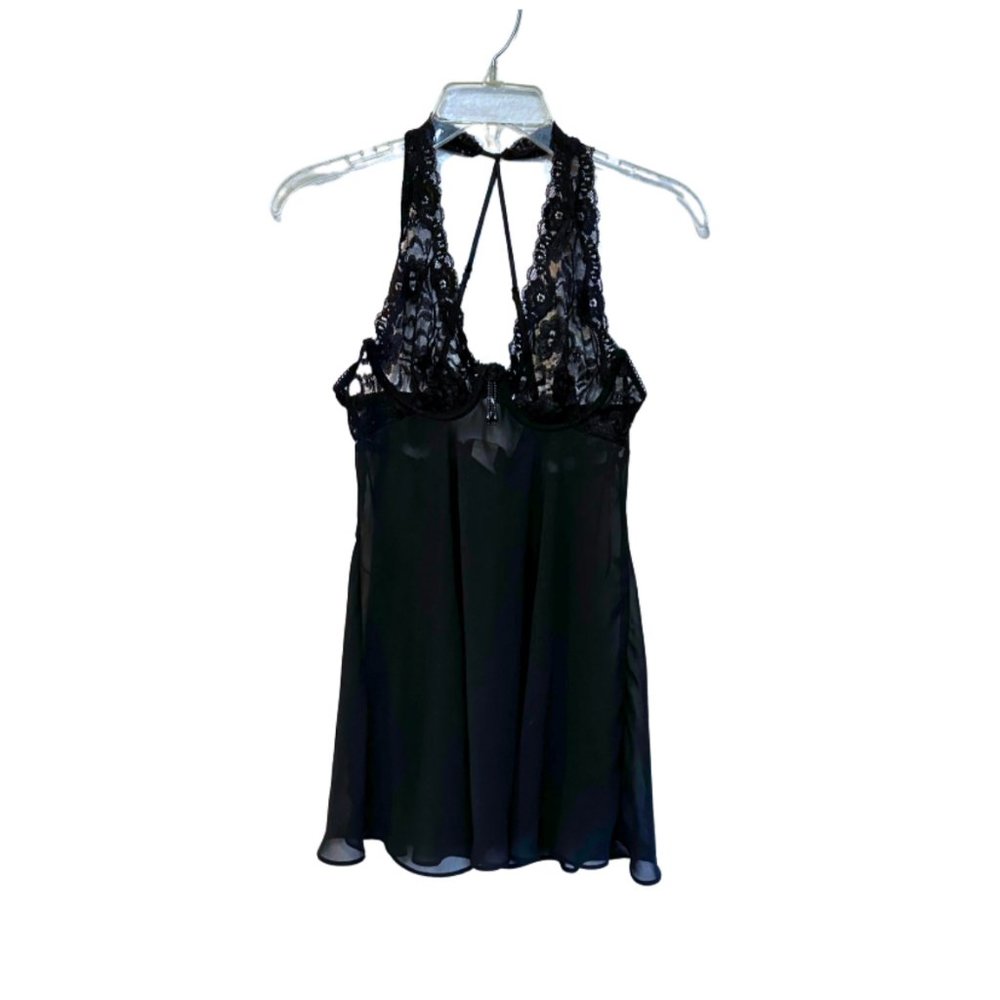 Sexy Black Lace Night Gown